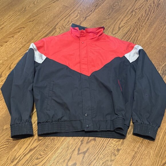 Vintage Porsche Jacket Coat Large L Exclusive Hong Kong Red Black Sports Car - Picture 7 of 7